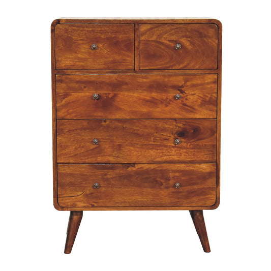 2 over 3 Curved Chestnut Chest - CasaFenix