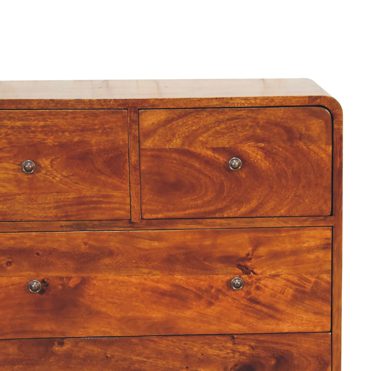 2 over 3 Curved Chestnut Chest - CasaFenix