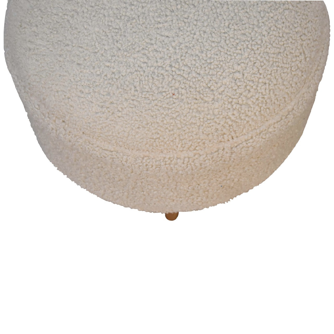 Boucle Cream Rounded Footstool - CasaFenix