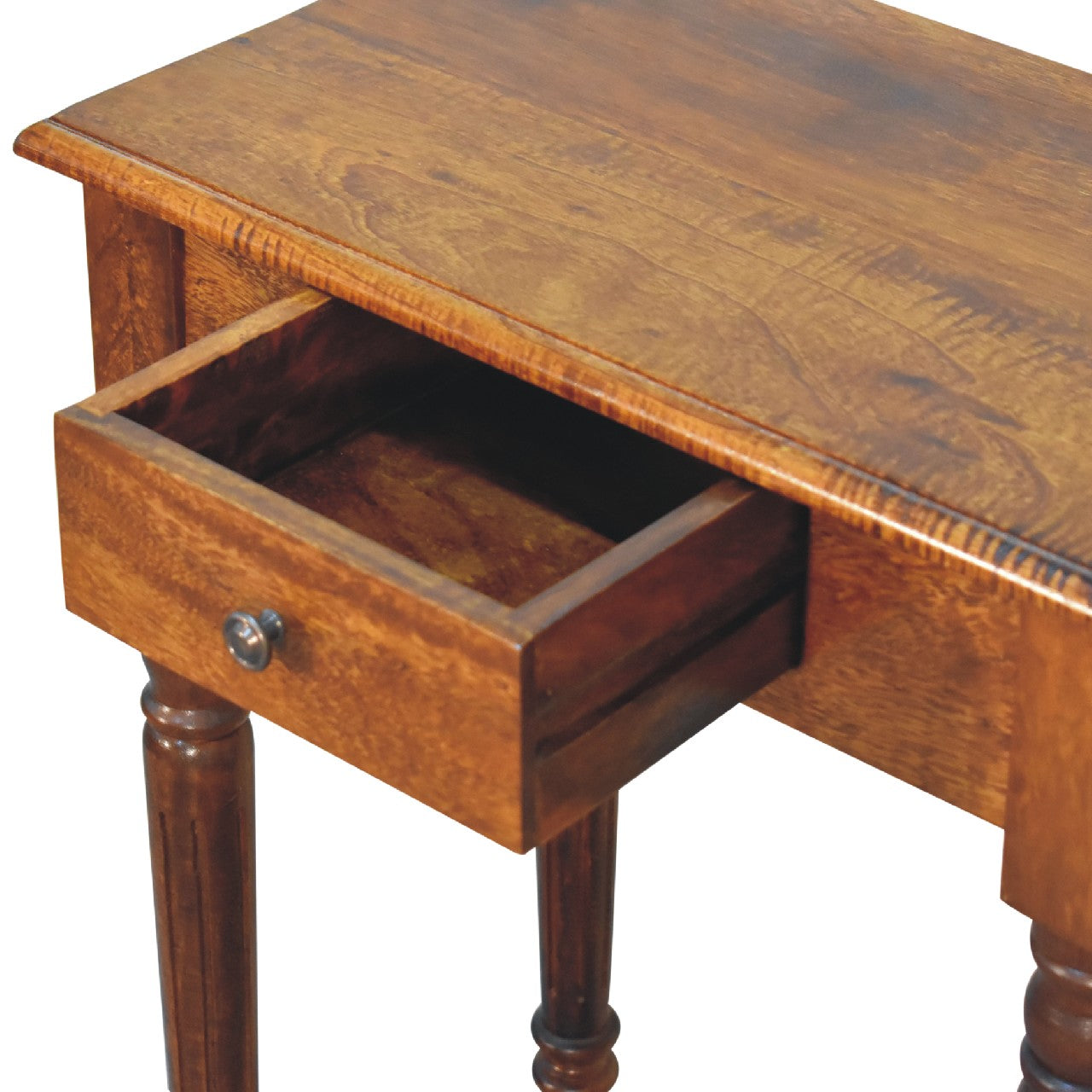 Chestnut Turned Leg Writing Desk - CasaFenix
