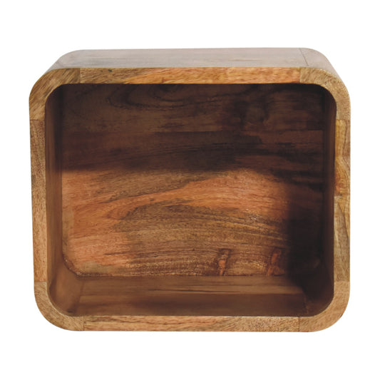 IN3448 - Open Curved Oak-ish Wall Mounted Bedside - CasaFenix