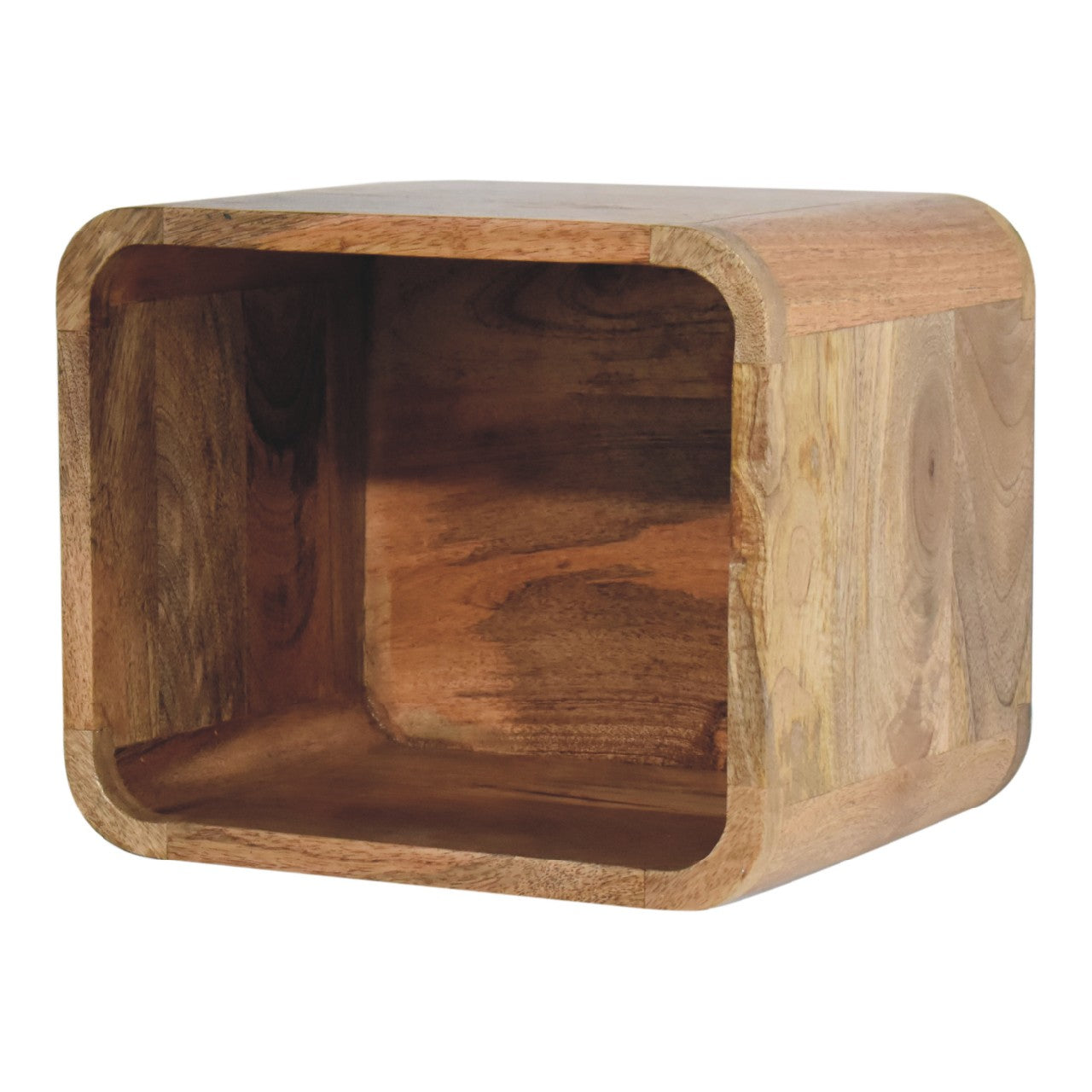 IN3448 - Open Curved Oak-ish Wall Mounted Bedside - CasaFenix