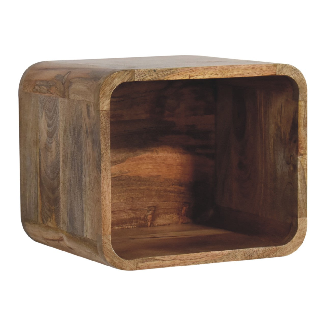 IN3448 - Open Curved Oak-ish Wall Mounted Bedside - CasaFenix