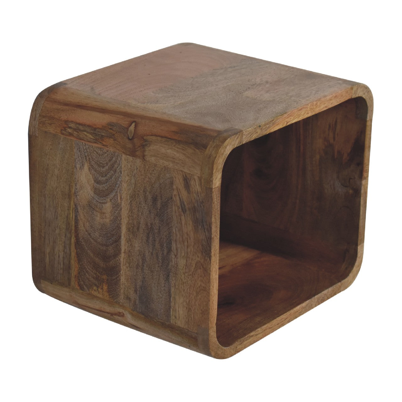 IN3448 - Open Curved Oak-ish Wall Mounted Bedside - CasaFenix