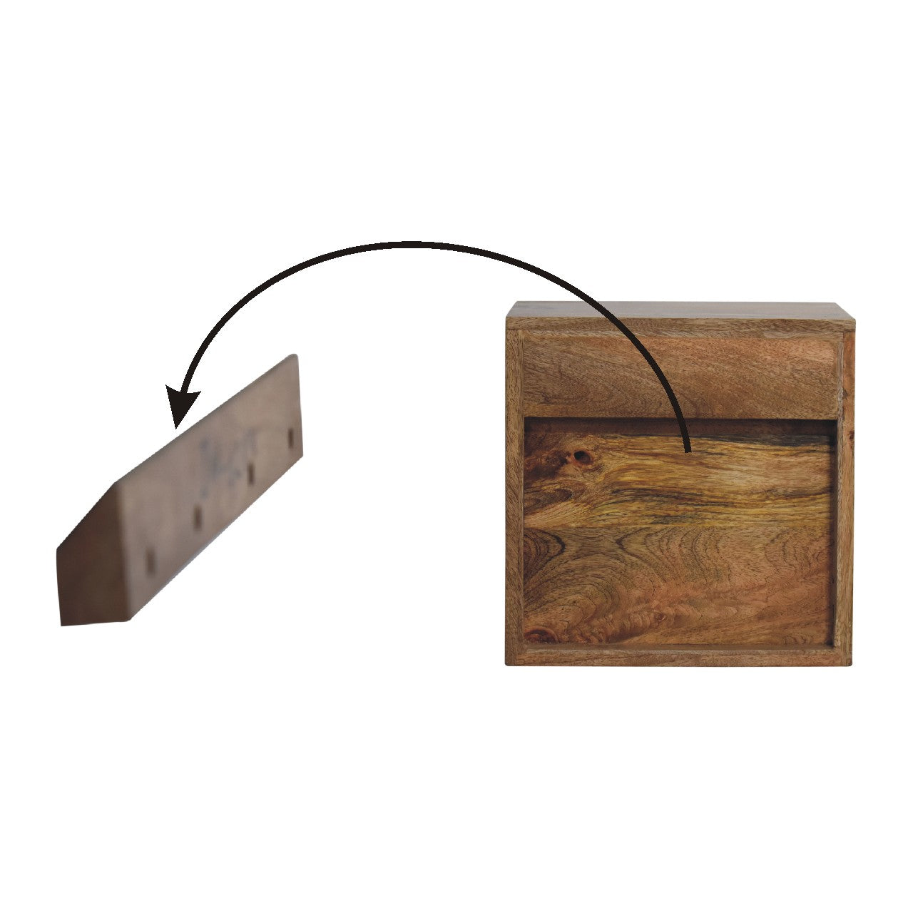 IN3455 - Wall Mounted Mini Classic Oak-ish Bedside - CasaFenix