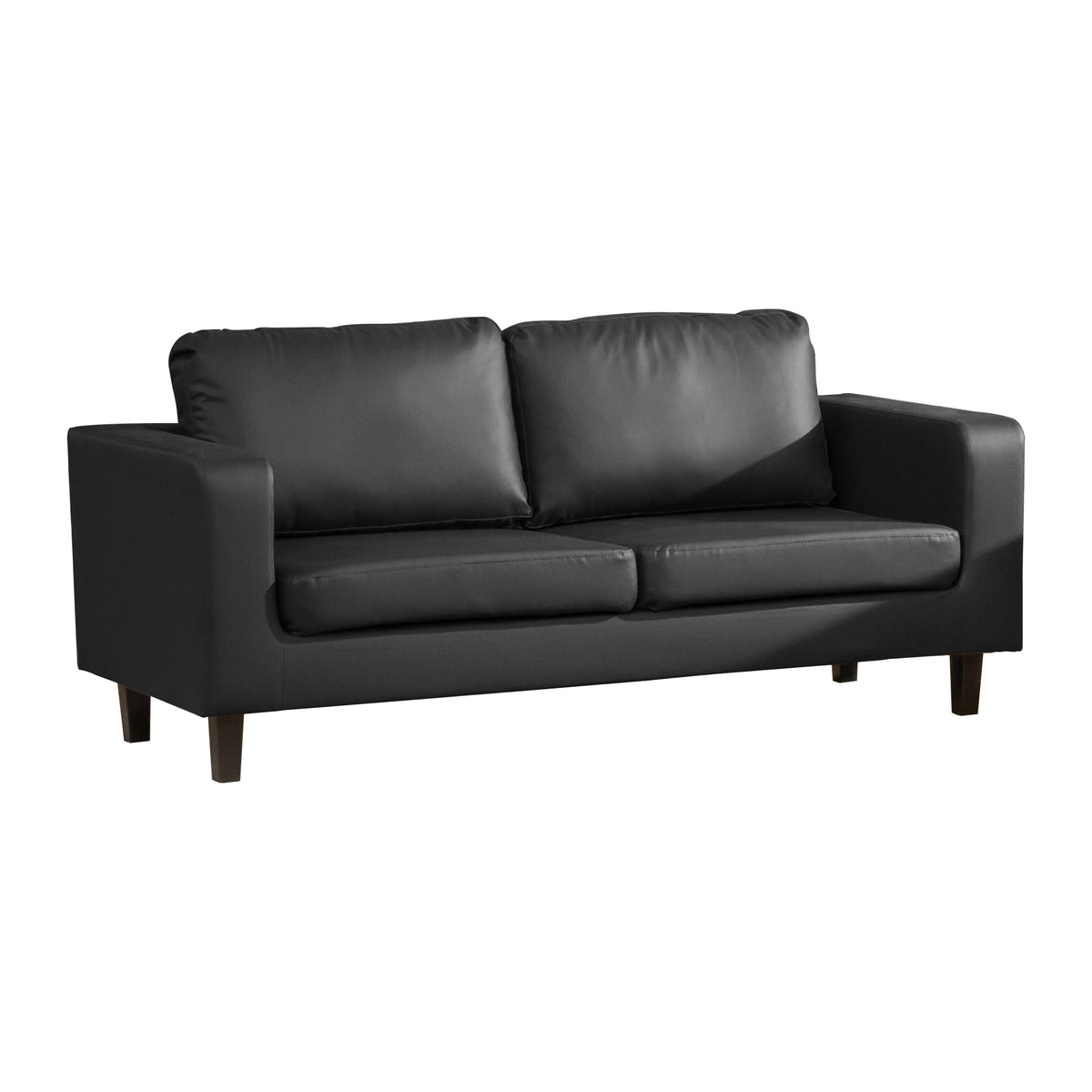 Commercial Grade Faux Leather Sofa Available in black, brown or grey - CasaFenix