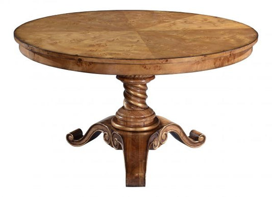 Cheshire Walnut Collection Round Dining Table Barley Twist Pedestal 150cm Diameter - CasaFenix