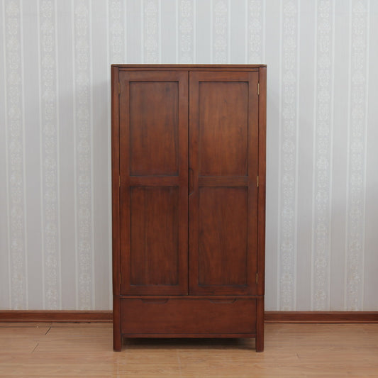 Contemporary French 2 Door Double Wardrobe Solid Mahogany - CasaFenix