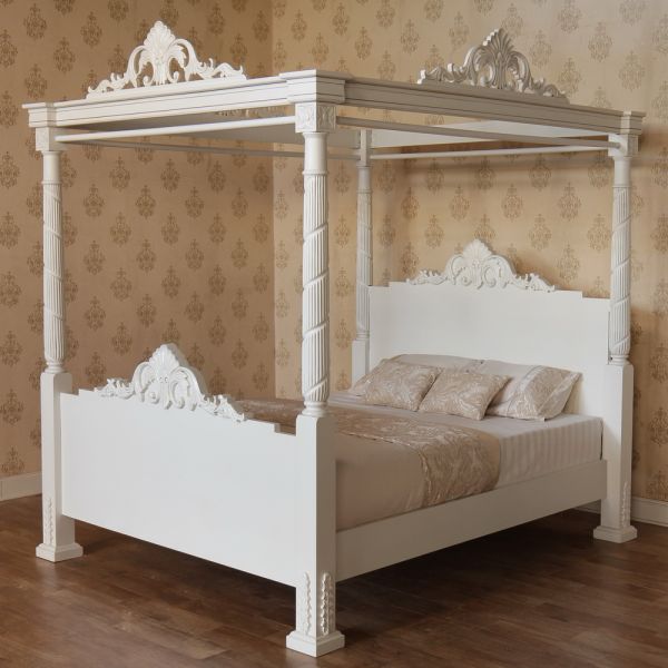 Regent Solid Mahogany Four Poster Bed - CasaFenix
